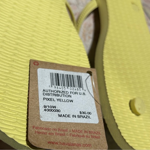 Havianas Slim Flip Flop Pixel Yellow NWT - Picture 8 of 10